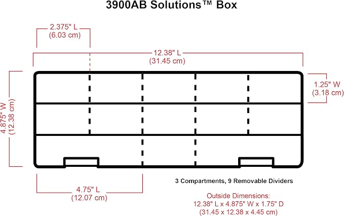 ArtBin 3900AB Solutions Extra Long Box, Art & Craft Organizer with Removable Dividers, [1] Plastic Storage Case, Clear , 12.4" x 4.9" | 15 Removable Dividers, 12.38 x 4.875 x 1.75 Inches, Secure Latches, Stackable, Clear Plastic - Image 3
