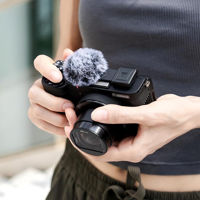 JJC Cold Shoe Wind Muff Windshield for Canon PowerShot V1 Digital Camera | Shoe Adapter Mount Holder for LED Light Microphone Attachment, Power Shot V1 Vlog Accessories - Image 7