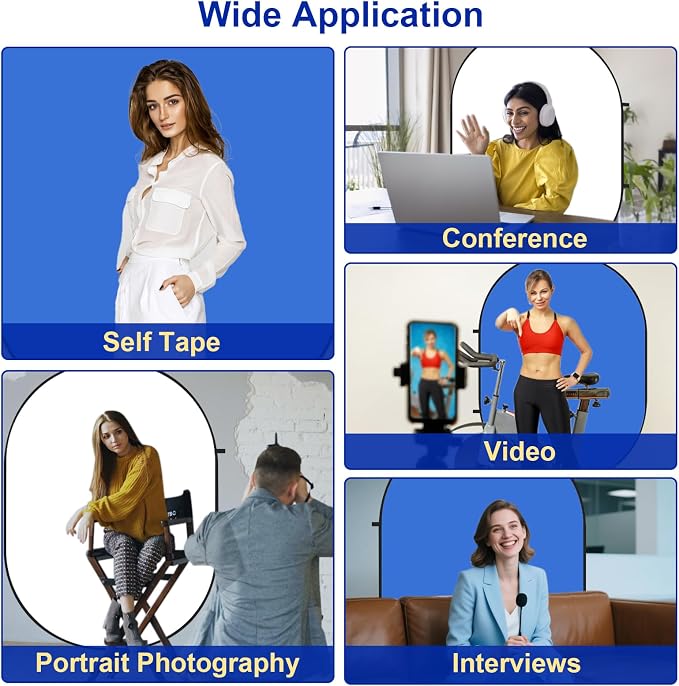 Kate Collapsible Pop-Up Blue White Backdrop for Self-Tape Auditions 589 | Collapsible Backdrop 5'x6.5'Blue White Portable Photography Background for Self-Tape Auditions, Professional Headshots - Image 7