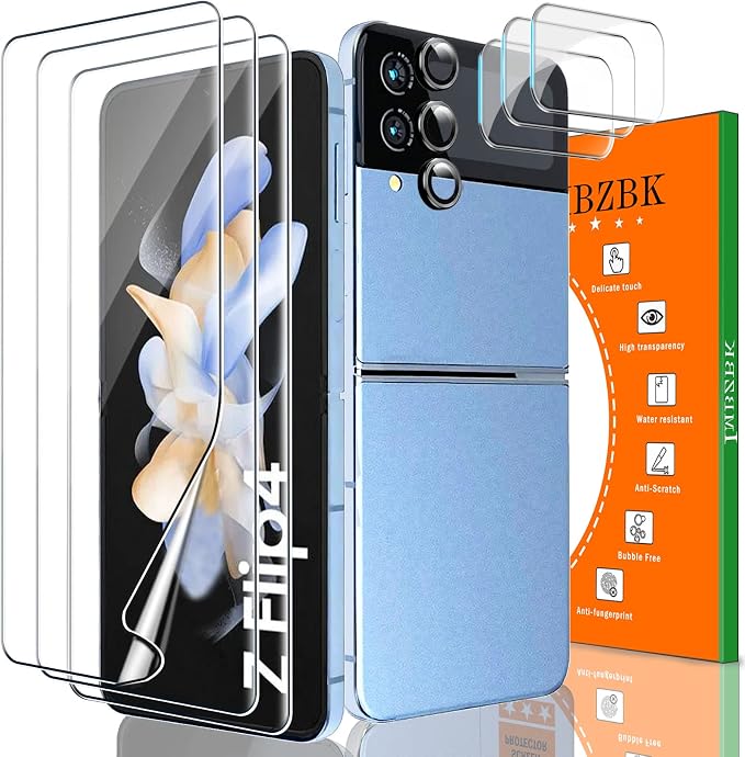 IMBZBK 9 in 1 for Samsung Galaxy Z Flip 4 5G Screen Protector | 9H+ Hardness, Military Grade Shatterproof, Case Friendly, Bubble Free Easy Installation Frame, 3+3+3 Pack by IMBZBK