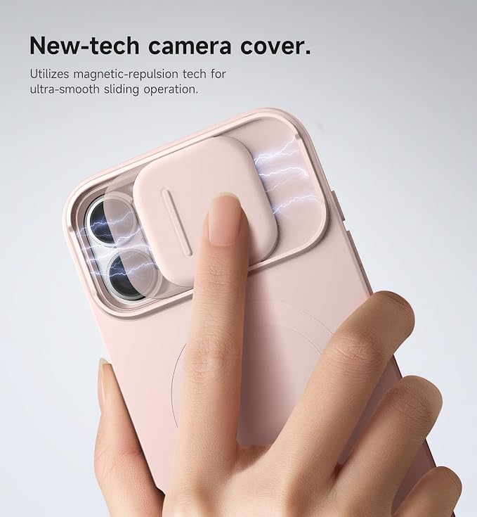 SURITCH for iPhone 16 Plus Case with Magnetic Camera Slide Cover and Adjustable Kickstand, Compatible with MagSafe, Shockproof Bumper Case Slim Protective Cover for iPhone 16 Plus 6.7 Inch, Pink - Image 4