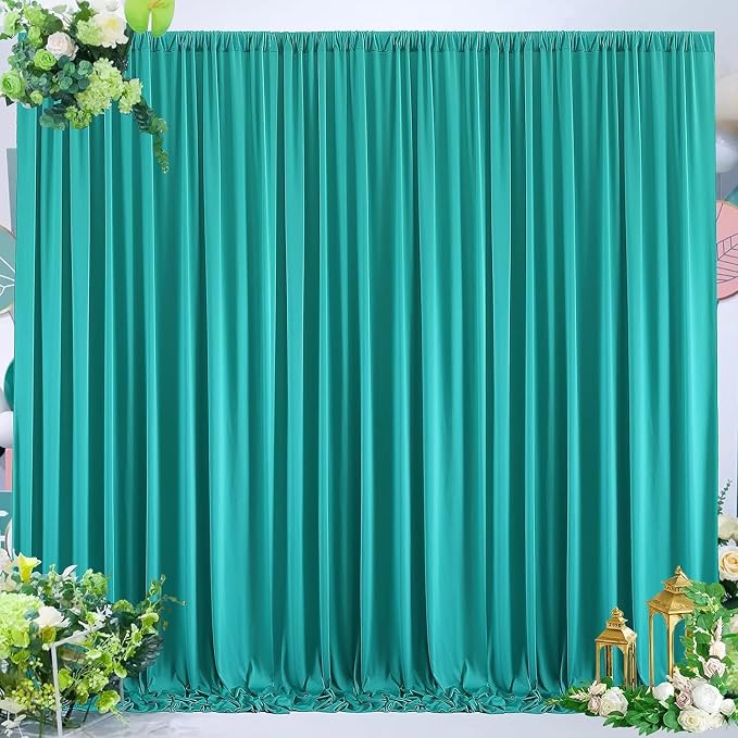 40ftx10ft Wrinkle Free Turquoise Backdrop Curtains for Parties, Thick Polyester Teal Photo Backdrop Drape 8 Panels for Wedding Birthday Photography Background Backdrop Stand - Image 6