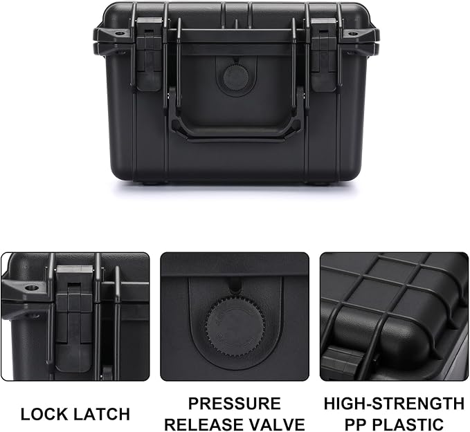 Mayouko Portable Tool Box with Shock- Proof Sponge, Water Proof Grade IP67, Waterproof Hard Case with Foam Insert, Handheld Gimbal Explosion-Proof Box, Waterproof Hard Case, 10.6 x 9.7 x 6.9 inch - Image 4
