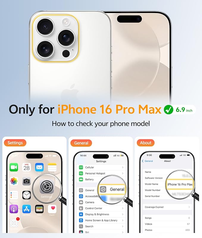 FNTCASE for iPhone 16 Pro Max Case, Fit for Magsafe, Glass Screen Protector | Full Camera Protection, Translucent Matte, 14FT Military Grade Drop Proof, Shockproof Protective Phone Cover, Off White - Image 2
