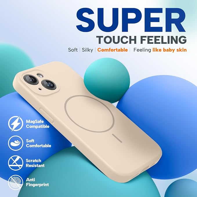 miracase Compatible with iPhone 15 Case, [Soft Anti-Scratch Microfiber Lining], Liquid Silicone Case Gel Rubber Shockproof Drop Protection Phone Case for iPhone 15, Sand - Image 8
