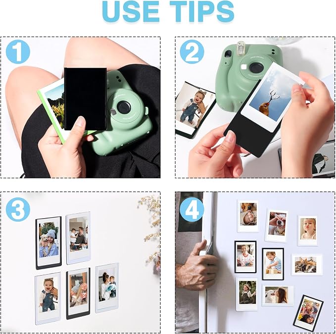 Mini Magnetic Picture Frame for Fujifilm Instax Mini Instant Camera | Fits Mini 13/12/11/41/SE/EVO Camera 2.15"x3.4" Films, Mini Magnet Picture Frames for Fridge, Home, School, Black, 20 Pack - Image 5
