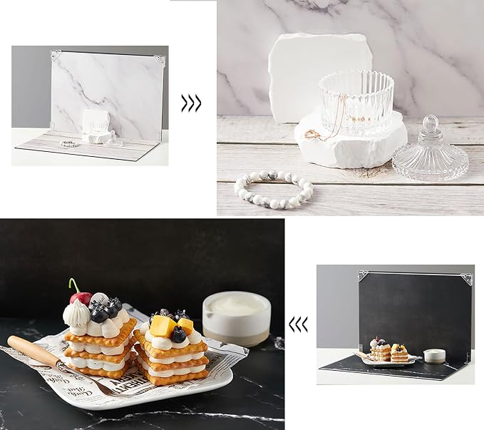 BYSTONE Product Photography Backdrops Kit, 8 Pcs Photo Backdrop Board | 16 styles for small product photos, food, jewelry and cosmetics; A3 16.5 x 11.7 in, for UGC creators and sellers. - Image 8