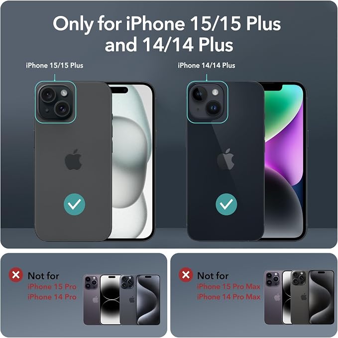 ESR 2 Pack Camera Lens Protector for iPhone 15/15 Plus/14/14 Plus, Ultra-tough HD Individual Lens Protectors, Scratch Resistant, Ultra-thin Tempered Glass, Armorite Series, Chromatic | Individual Camera Cover, 9H Tempered Glass, Original Camera Clarity... - Image 2