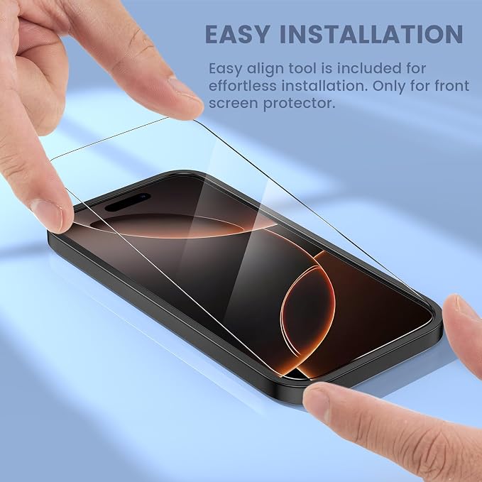 Maxdara [6 in 1 for iPhone 16 Pro Screen Protector (6.3 inches) | iPhone 16 Pro Back Screen Protector and Front Screen Protector with Camera Protector - Image 8