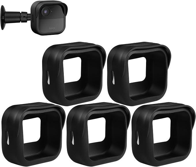 Tonton 5 Pack Silicone Case Cover for All-New Blink Outdoor 4 (4th Gen) / Blink Outdoor 2K+, Weatherproof, Anti-Scratch Full Protection Silicone Skin for Blink Outdoor 4 Smart Security Camera, Bla by TONTON