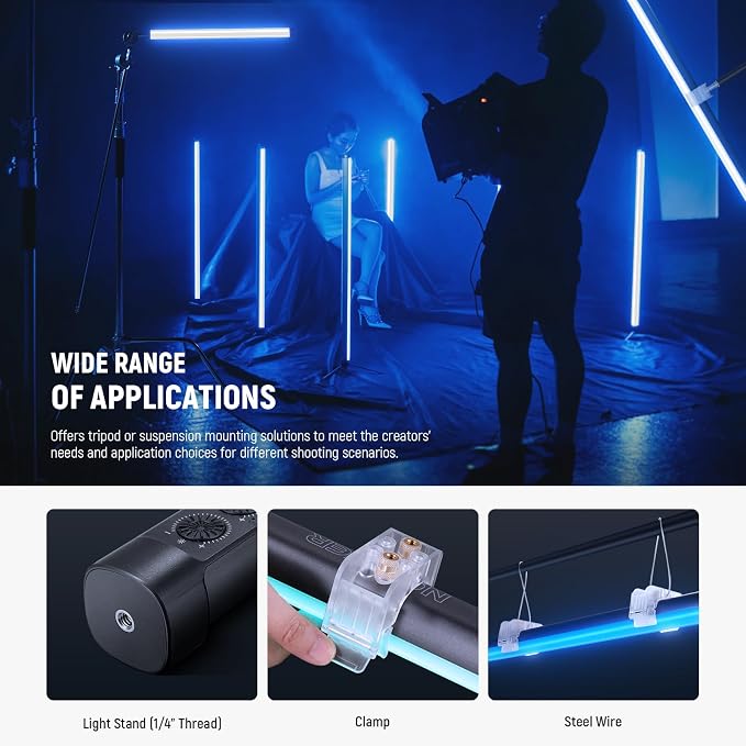 NEEWER RGB Tube Light, 30W LED Video Light RGBWW Full Color Stick Light Wand with 18 Scenes 7 Pixel Effects 2500-10000K CRI97/TLCI98 6000mAh, APP/2.4G/DMX Control for Photography Video Record, TL90C - Image 9