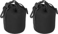 PATIKIL Camera Lens Bag, 2 Pcs 3.3" IDx5.5 H Drawstring Lens Pouch with Thick Protective Neoprene, Lens Case for DSLR Camera Lens, Water Coffee Cups Black by PATIKIL