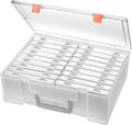 Photo Storage Box 4x6, 18 Inner Extra Large Organizer Acid-Free Photo Keeper Storage Case, Plastic Craft Storage Box for Stickers Stamps Seeds (Clear, 18 Boxes) by Gbivbe