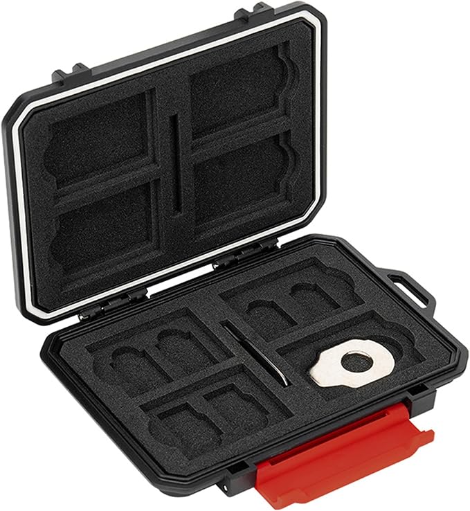 IP67 Waterproof Memory Card Case, Anti-Shock Memory Card Holder for 8 SD SDHC SDXC Cards,4 Micro SD SDHC SDXC TF MSD Cards,4 CFexpress Type-A CFA,2 Nano SIM Storage Carrying Case - Black - Image 8