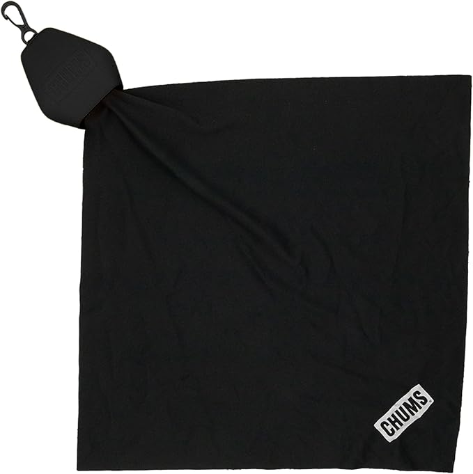 Chums XL Microfiber Lens Cloth Pouch, Portable Cleaner (Black) | 11 x 11 Inch Cloth Cleans Eyewear Lenses & Screens with Keychain Attachment & Holder, Larger Size - Image 2