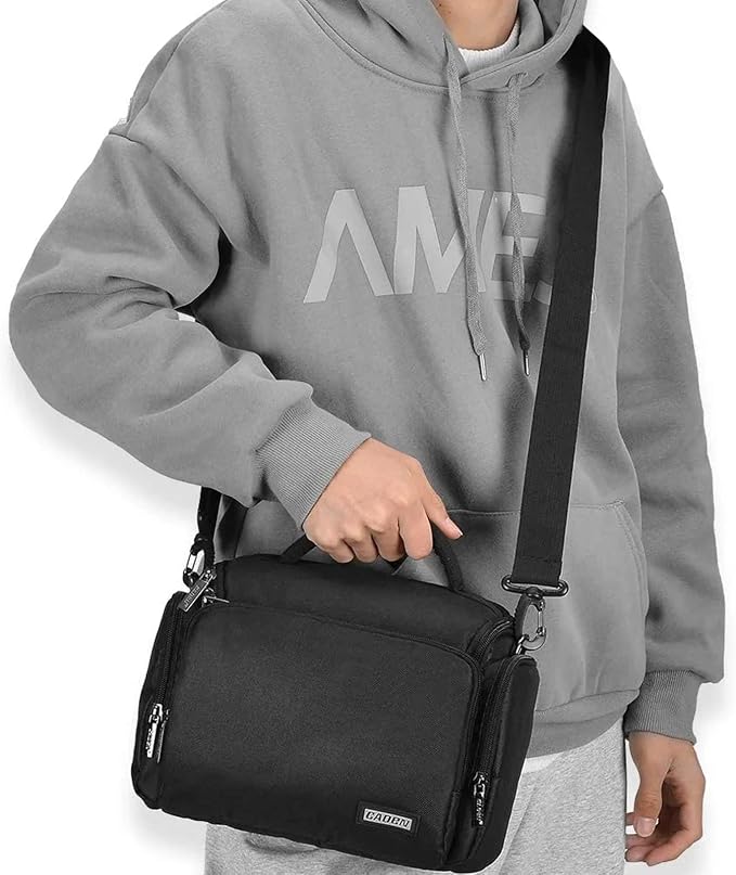 CADeN Camera Shoulder Crossbody Bag Case Compatible for Nikon, Canon, Sony SLR/DSLR Mirrorless Cameras and Lenses Waterproof(1.0 M, Black) - Image 8