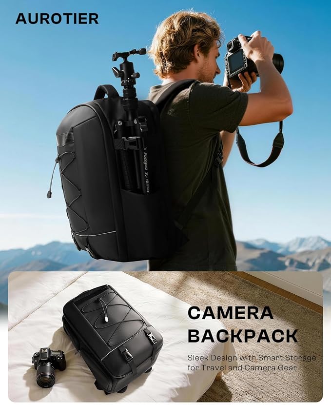 Camera Backpack, DSLR SLR Camera Bag for Photographers Compatible with Sony/Canon/Nikon/DJI Mavic Drone, Waterproof Rain Cover Photography Backpack, Tripod Holder Camera Case Fits 16 Inch Laptop - Image 7