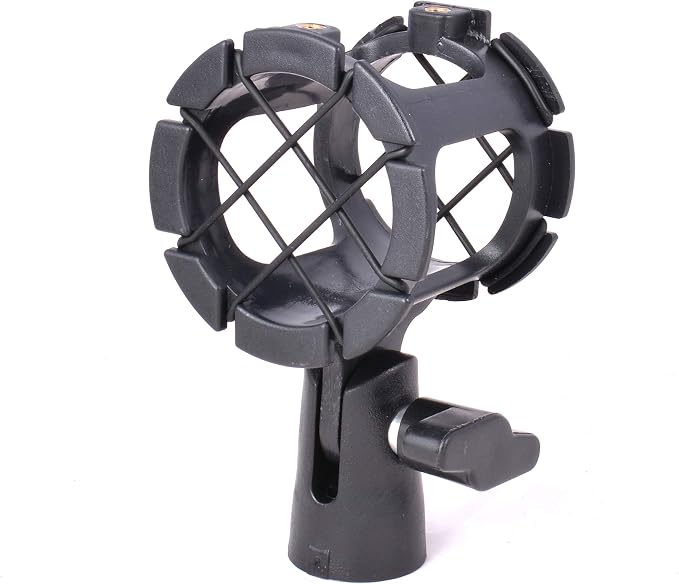 Bestshoot Microphone Shock Mount Universal Holder Clip + Hot Shoe Adapter for Condenser Shot gun Mic D230, ME66, NTG-2,NTG-1, AT-875R Neewer NW-81(1Pack) - Image 2