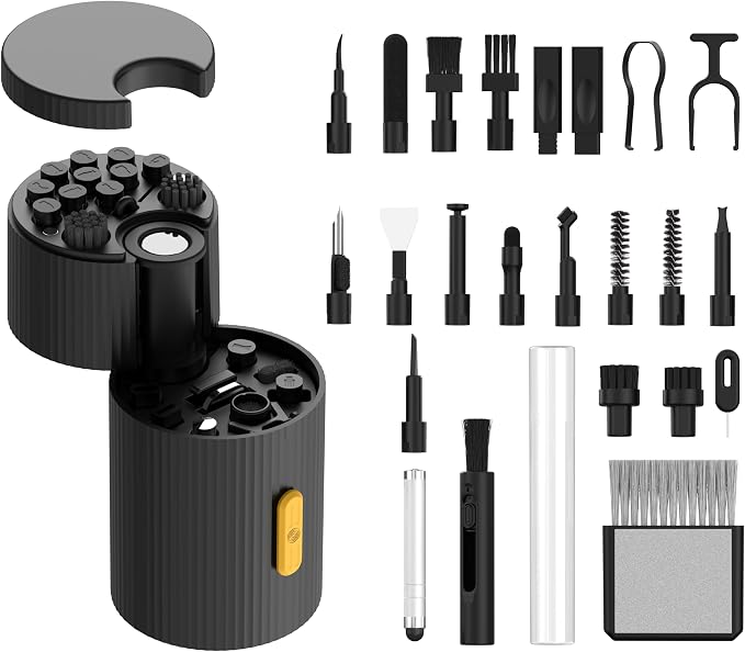 GK GAMAKAY 33 in 1 Multifunctional Cleaning Kit for Electronic Devices | Keyboard Cleaning Brush, Headphones Cleaner Kit for AirPods, Multi-Tool for Cleaning Laptop Earbuds Camera Cellphones (Black) by GKGAMAKAY