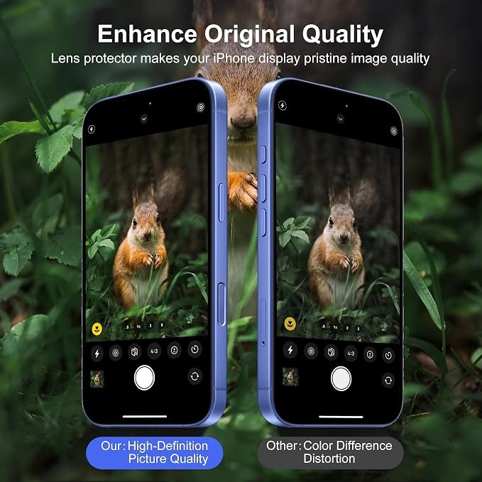 Camera Lens Protector (3 Pack) Compatible with iPhone 17 6.3" Camera Lens Cover Protection, 9H Tempered Glass, HD Clear Anti-Scratch, Case Friendly [Does Not Affect Night Shots] - Image 4