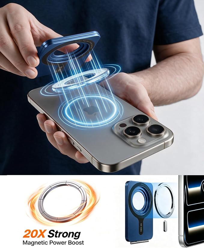 1ST IDEA for MagSafe Tripod Stand Ultra-Thin 0.23" | Aluminum Alloy Magnetic Tripod for iPhone, Flexible 20x Magnet Phone Stand Gift Accessories for Women Men for iPhone 17 16 15 14 13 12 Series - Image 7