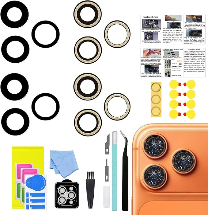 LEAFE for iPhone 17 Pro/iPhone 17 Pro Max Camera Lens Replacement | 2 Set OEM Original Back Rear Camera Lens Glass Replacement Kit for iPhone 17 Pro/17 Pro Max with Pre-Installed Adhesive by LEAFE
