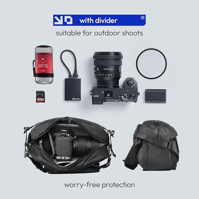 ULANZI 9L Camera Sling Bag, Water-Resistant Camera Case with Tripod Holder | DSLR/SLR/Mirrorless Camera Bags Crossbody for Photographers Video Photo Live Pov Vlog Photography Accessories- Black - Image 3