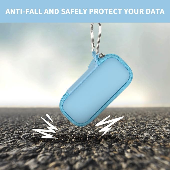 USB Flash Drive Case, SD Card/Thumb Drive/Memory Cards Holder, Bag Only | SDXC/SDHC Storage, Electronic Accessories Organizer for SanDisk / for Samsung, for Students/IT/Office/School/Travel,LightBlue - Image 6