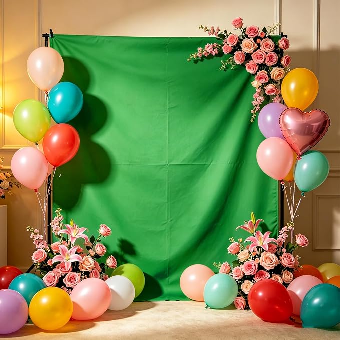 Dark Green Photography Backdrop for Photoshoot, 10x10 Ft Polyester Photo Backdrop Curtains, Dark Green Backdrops Screen for Photo Studio, Video, Content Creators, Birthday Parties Background - Image 3