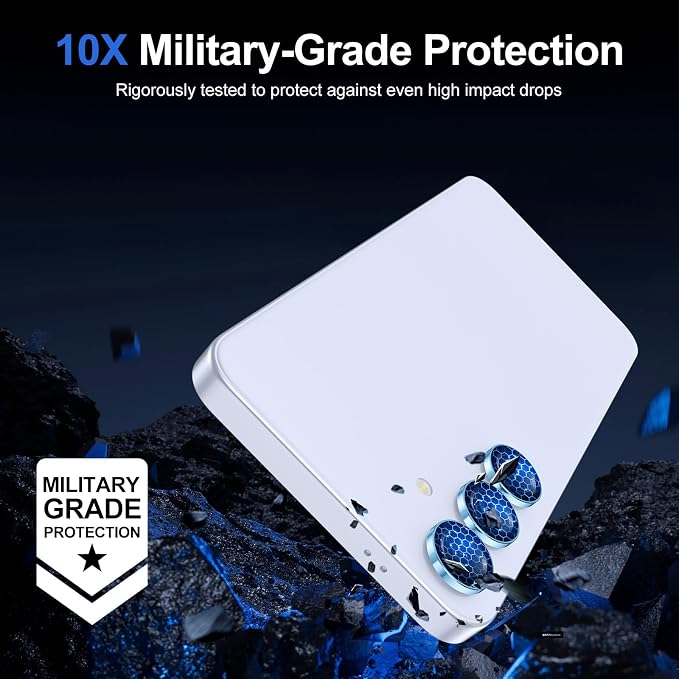 for Samsung Galaxy S25 Plus Camera Lens Protector, Individual Metal Ring Tempered Glass Lens Cover, [Strong Adsorption] Scratch Resistant Ultra-Thin HD Clear Lens Cover, 1 Set-Blue Ring - Image 5