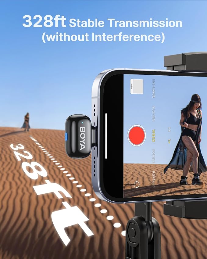 BOYA mini 2 Wireless Lavalier Microphone for iPhone 5-17 & Android Phone | AI Noise Cancellation, 48kHz/24bit, 30H Battery with Charging Case for Video Recording, Vlogging, Live Streaming, Interviews - Image 9