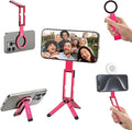 ULANZI MA60 Phone Tripod for Magsafe, Aluminium Mini Phone Stand Red | Pocket Size Cell Phone Stand, Foldable Selfie Stick for iPhone, Strong Magnet Quick Mount for iPhone 16 15 14 13 12 by ulanzi