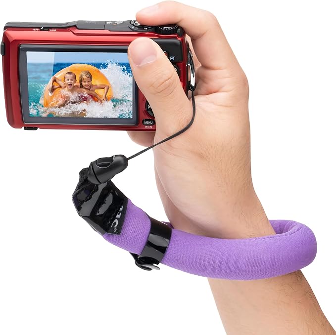 JJC Waterproof Camera Floating Wrist Strap for Olympus TG7 TG6 TG5, Purple | for Nikon Coolpix W300 W150 W100 Fujifilm FinePix XP140 XP130 XP90 XP80 Kodak Pixpro WPZ2 Pentax WG-90 Gopro Hero 13 12 11 by JJC