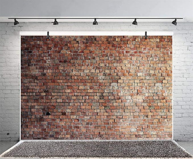 Vintage Red Brick Wall Backdrop for Photography 5x3ft Rustic Old Brick Wall Photography Background Newborn Baby Shower Kids Adult Portrait Background Birthday Cake Table Photo Booth Studio Prop - Image 5
