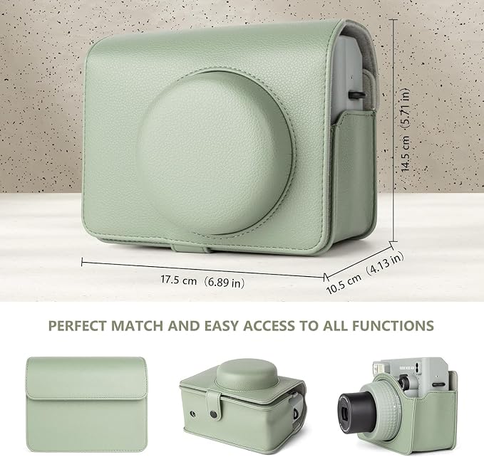 Fujifilm Instax Wide 400 Instant Camera (Sage Green) + INSTAX Wide Film (20 Exposures) + Shutter Accessories Bundle – Carrying Case, 80-Pocket Green Photo Album - Image 4