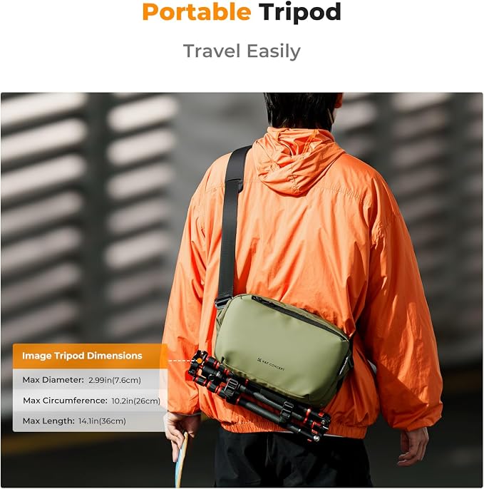 K&F CONCEPT 2 in 1 Camera Sling Bag, Everyday Shoulder Bag | Multifunction Photography Compact Crossbody DSLR Portable Bag, Compatible for Canon/Nikon/Sony, BS01 - Image 5