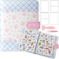 Reusable Sticker Book Collecting,A5 Binder Album Storage Organizer with Blank Release Paper and Pocket for Adult Kids,Cartoon Leather Binder Cover & Magnetic Buckle Closure(flower) by BUYNOW