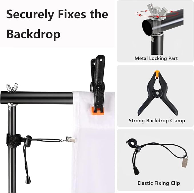 Photo Backdrop Stand 9ft x 10ft Photograhy Adjustable Background Stands Support Kit with Carry Bag for Photo Studio, Photoshoot, Parties, Photographic Equipments - Image 5