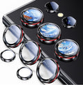 Uyiton for Samsung Galaxy S24 Ultra Camera Lens Protector, Unique Design | Case-Friendly, Military-Grade Sapphire Glass with Aluminum Metal Rear Camera Screen Cover, Black+Red (6.8 inch) by Uyiton