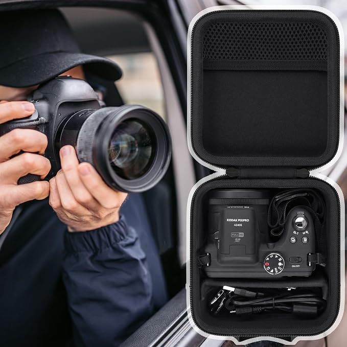 Case for KODAK PIXPRO AZ653/AZ401/AZ405/AZ425/AZ528 Digital Camera | Protective Storage Box, Portable Carrying Box, Smooth Zipper, Travel-ready, Shoulder Strap Covenient to Carry, Black Case - Image 8