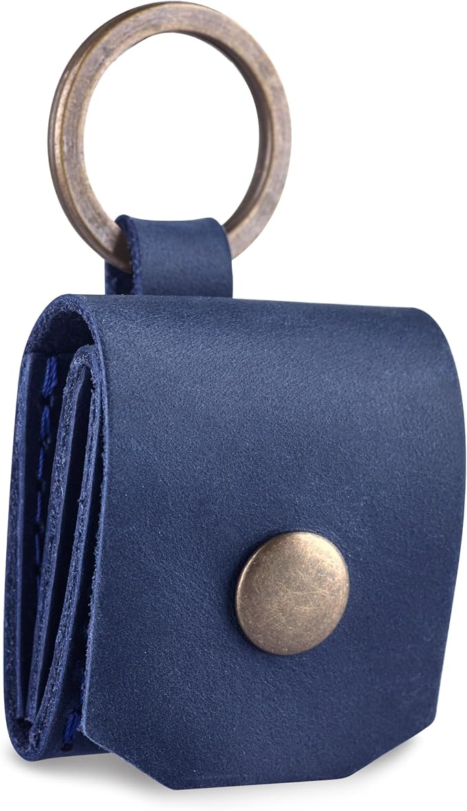 Leather SD Card Holder Keychain, SD Card Case Key Fob, Micro SD Card Holder Organizer, SD Card Storage Case, Memory Card Case Cover, Travel Memory Card Case (Blue) - Image 8