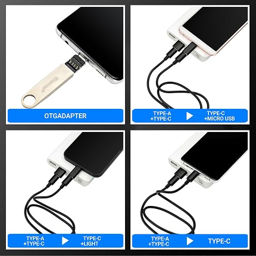 JJC 5 in 1 Data Cable Adapter Travel Kit,Data Transfer Cable Storage with Micro USB Type-A OTG Adapter,1.8ft Data Charger USB C Cable,Multi Charging Cable Adapter Set,Hold 2 Micro SD 2 Nano SIM Card - Image 4