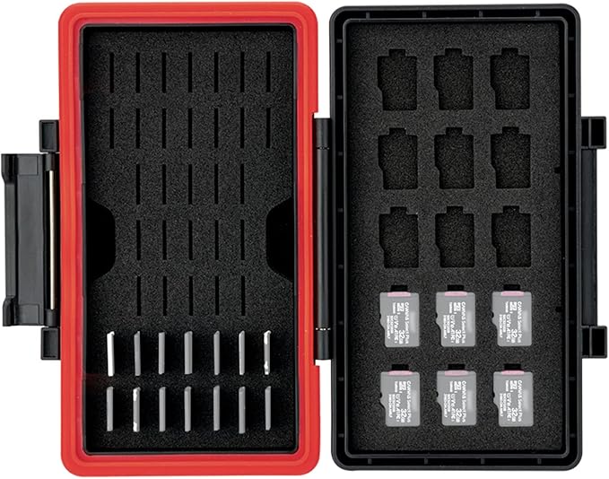 Kiorafoto 58 Slots TF Micro SD MSD Memory Card Case Holder Water-Resistant Anti-lost Anti-shock Storage Organizer with Labels & Notepaper, Switch Steam Deck Drone Trail Camera Memory Cards Accessories - Image 9