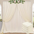 20ft x 10ft Wrinkle Free Ivory Backdrop Curtains for Parties, 4 Panels 5x10ft Photo Backdrop Drapes for Wedding Party Birthday Photography Baby Shower Background Backdrop Home Decor by ENJOYYOURPARTY