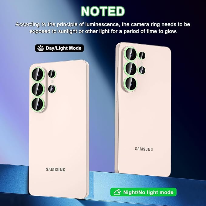 for Samsung Galaxy S26 Ultra Camera Lens Protector, Individual Metal Ring Tempered Glass Lens Cover, [Strong Adsorption] Scratch Resistant Ultra-Thin HD Clear Lens Cover, 1 Set-Green Shine - Image 2
