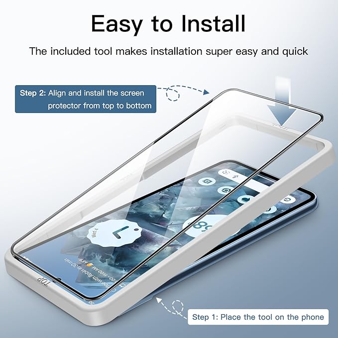 JETech Full Coverage Screen Protector for Google Pixel 8 Pro, 2+2 Pack | with Camera Lens Protector, HD Clear Tempered Glass, Anti-Scratch Protection, Easy Installation Tool - Image 5