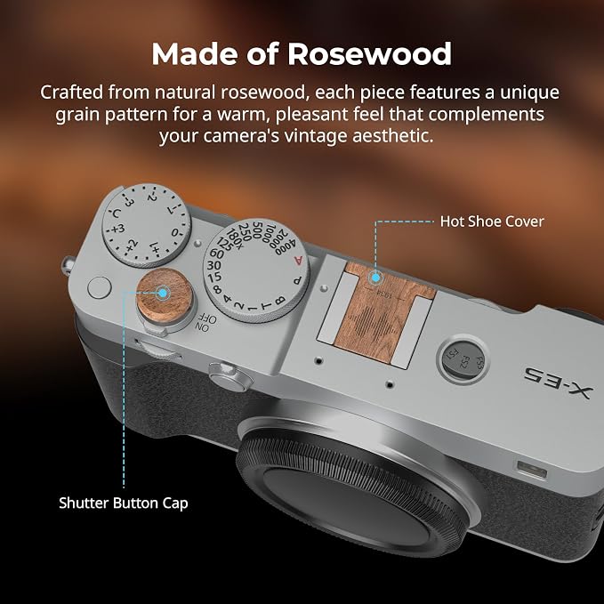SmallRig Rosewood Hot Shoe Cover & Shutter Button Cap for FUJIFILM X100VI / X100V / X-T30 III / X-T30 II / X-T30 / X-M5 / X-E5 / X-E4 / X-E3 / X-T50 / X-T5 / X-T4 / X-T3 / X-Pro3/ X100F - Image 4