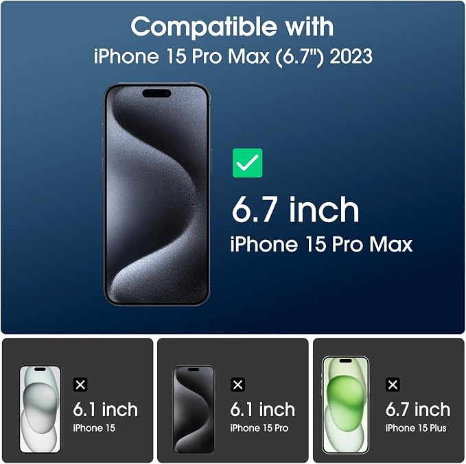 amFilm OneTouch for iPhone 15 Pro Max Screen Protector 6.7'' Tempered Glass | Auto-Alignment, 30s Install, Bubble Free, Scratch & Drop Protection, HD Clear, Camera Lens Protector, 2+2 Pack (15P-6.7'') - Image 7