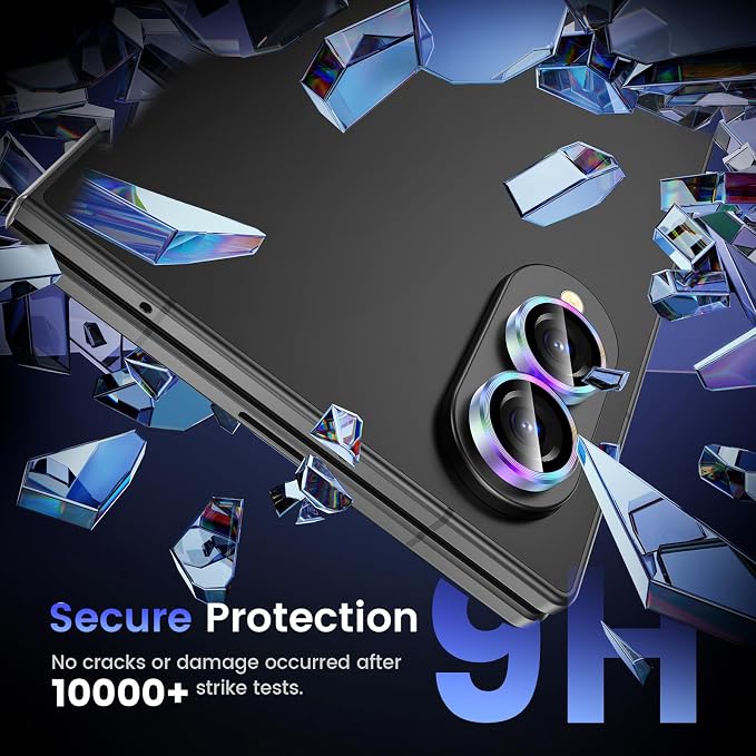 Tensea Camera Lens Protector Compatible for Samsung Galaxy Z Fold 8 | 9H Tempered Glass Camera Cover Screen Protector Metal Individual Ring 【Case Friendly】【Installation Tray】【Military Protection】 - Image 5