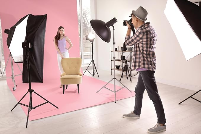 Denny Mfg Seamless Paper Backdrop for Photoshoot, Light Pink, 86 in x 36 ft | Photography Backdrop, Matte Finish for Portraits, Product Photos and Video Shoots, with Free Roll Gaffer Tape (2 in x 13 ft) - Image 3